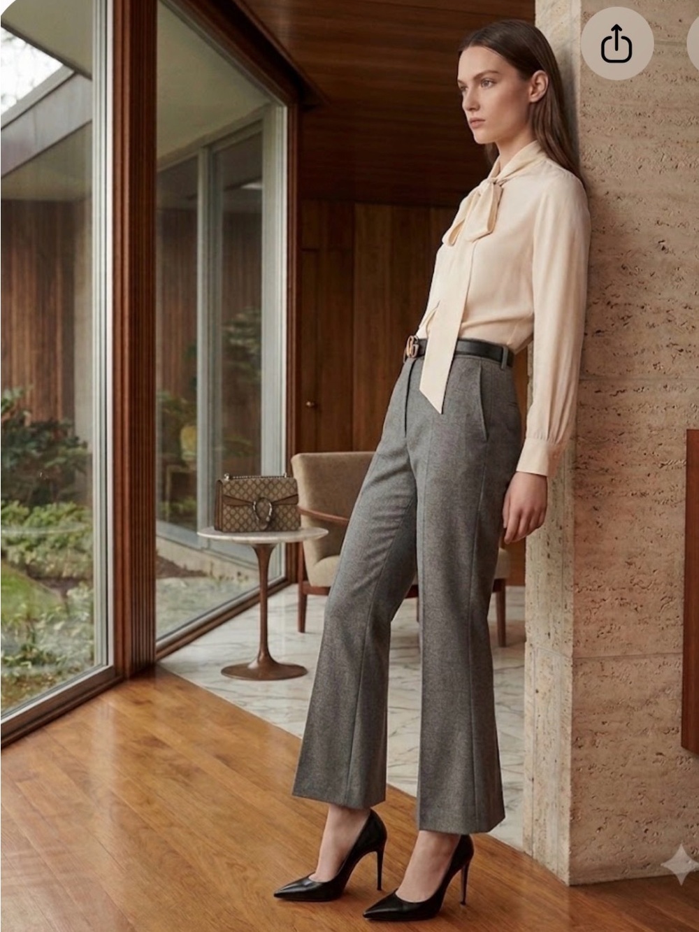Gucci Wool Slight Flare Pants Size 42 US 6